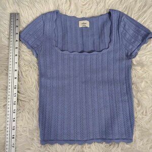 Wilfred Parcel Short-Sleeve Pointelle Top - Size XS